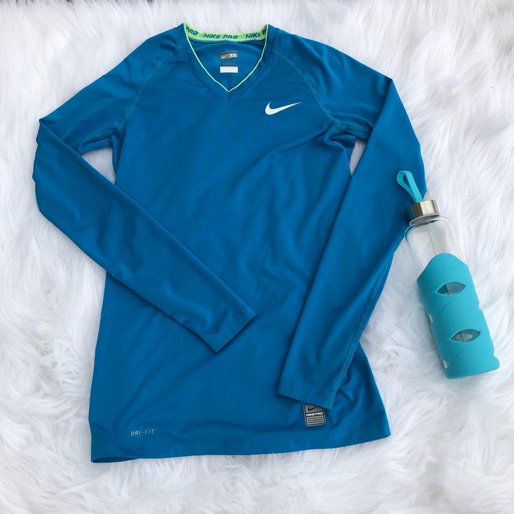 Nike Dri Fit V Neck Long Sleeve Shirt